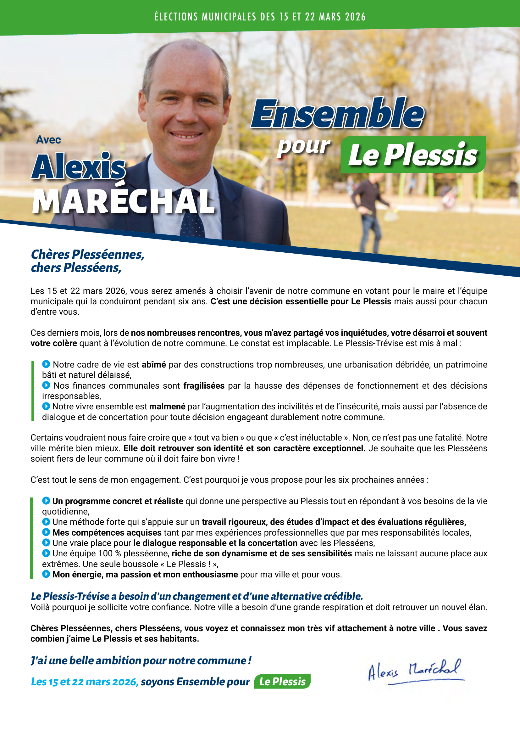 Profession de foi - Alexis Maréchal - page 1